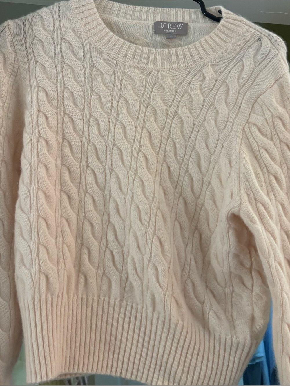 J. Crew Women's Cable Crewneck Sweater in Blush